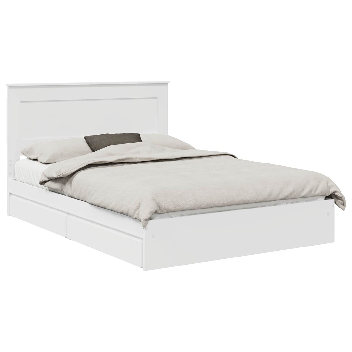 Letto con Contenitore Bianco 160 x 200 cm Legno multistrato