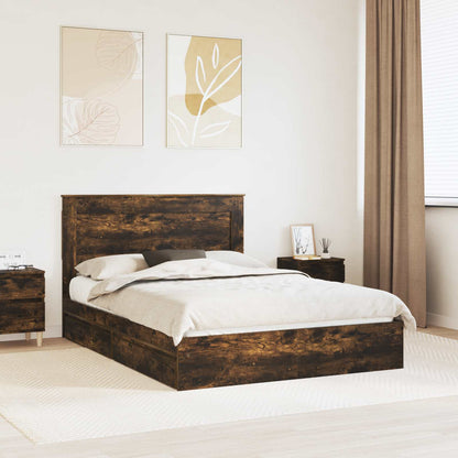 Letto con Contenitore con testiera Rovere fumÃ© 160 x 200 cm