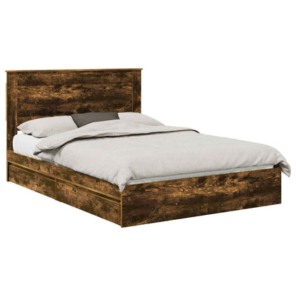 Letto con Contenitore con testiera Rovere fumÃ© 160 x 200 cm