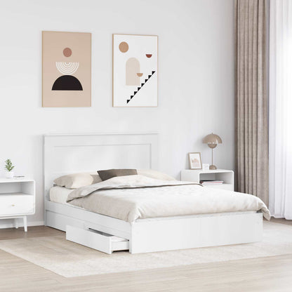 Letto con Contenitore Bianco 140 x 190 cm Legno multistrato