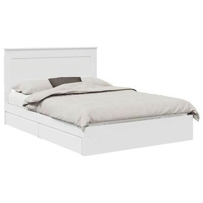 Letto con Contenitore Bianco 140 x 190 cm Legno multistrato