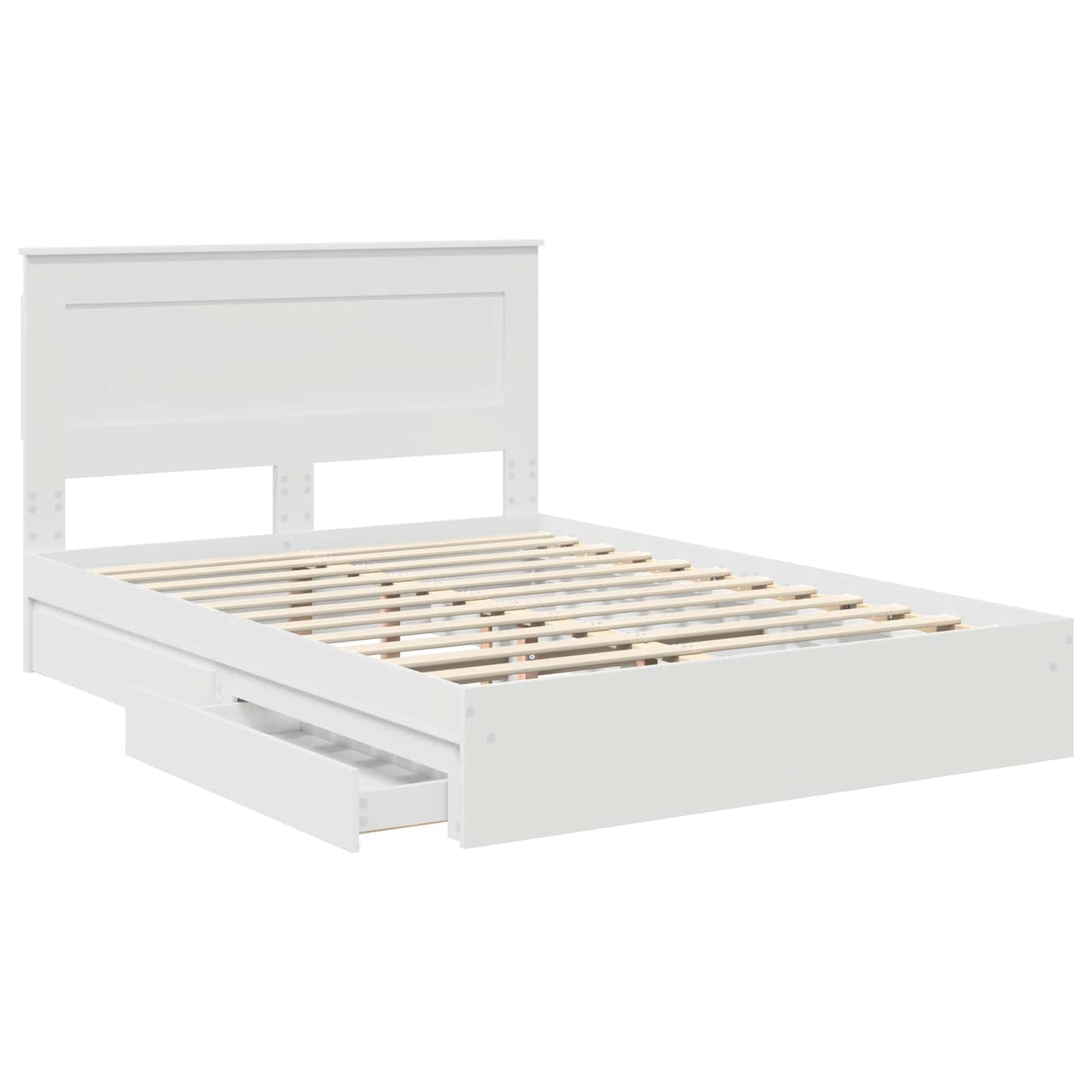 Letto con Contenitore Bianco 140 x 190 cm Legno multistrato