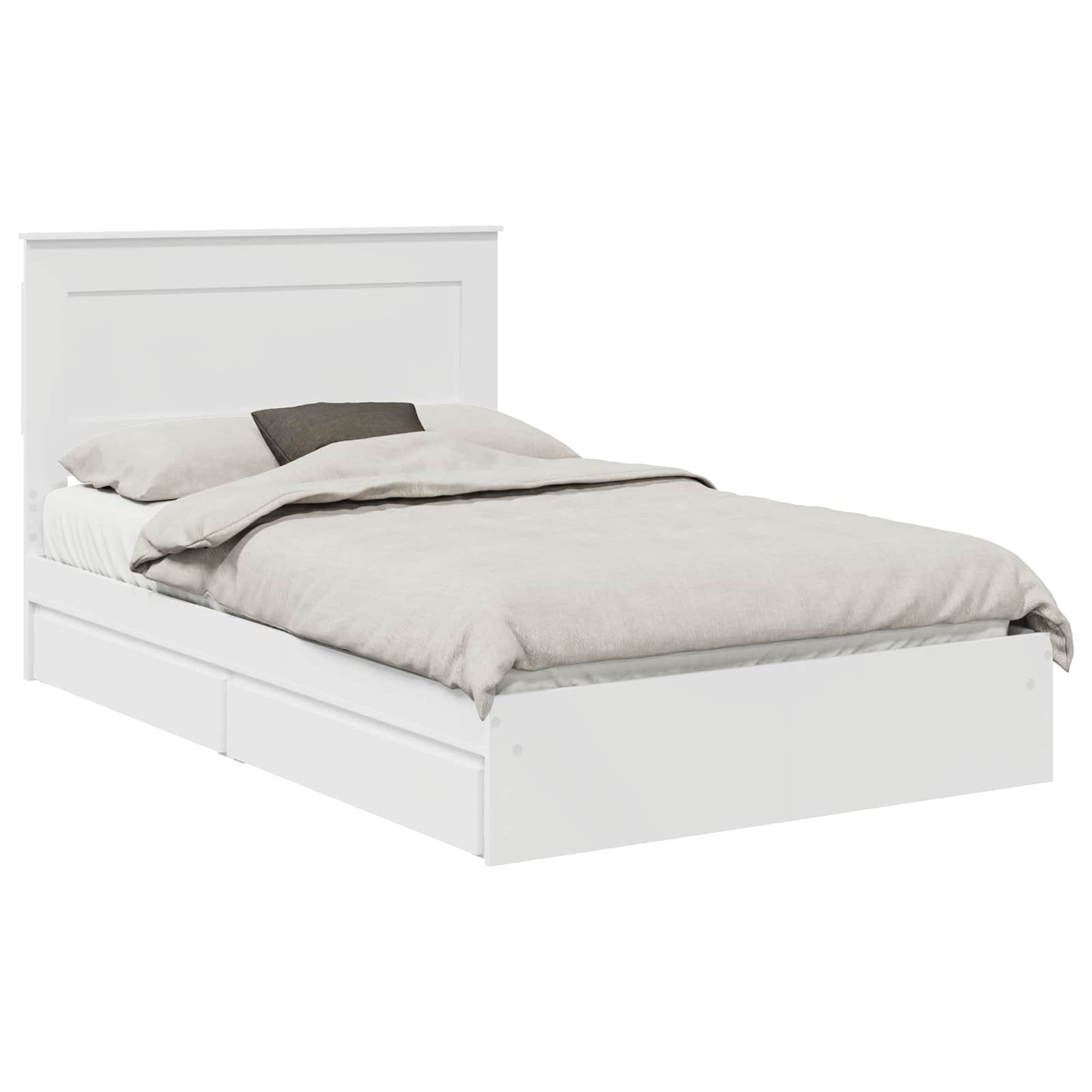 Letto con Contenitore Bianco 120 x 190 cm Legno multistrato