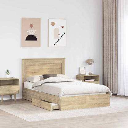 Letto con Contenitore con testiera Rovere Sonoma 120 x 190 cm