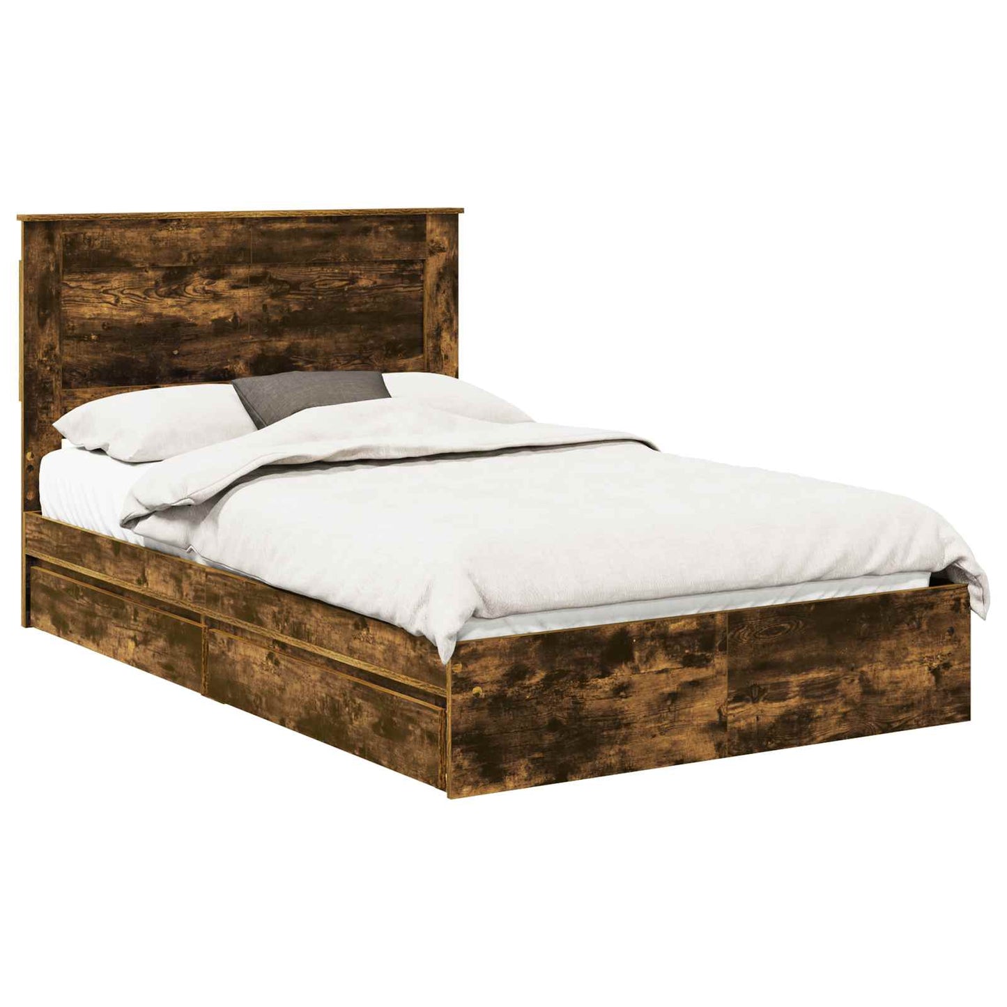 Letto con Contenitore con testiera Rovere fumÃ© 120 x 190 cm