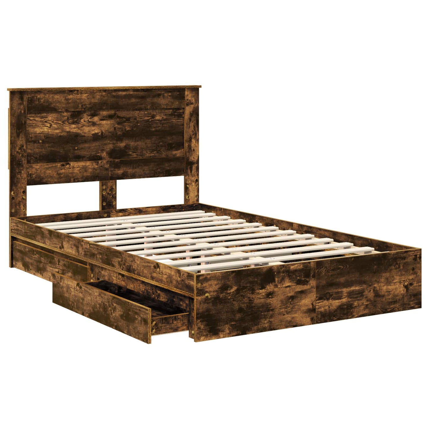 Letto con Contenitore con testiera Rovere fumÃ© 120 x 190 cm