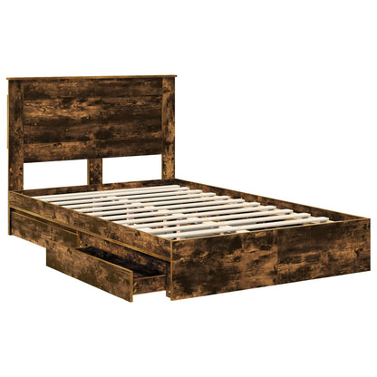 Letto con Contenitore con testiera Rovere fumÃ© 120 x 190 cm