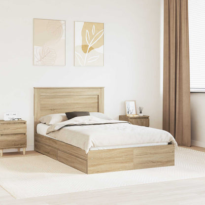 Letto con Contenitore con testiera Rovere Sonoma 120 x 200 cm