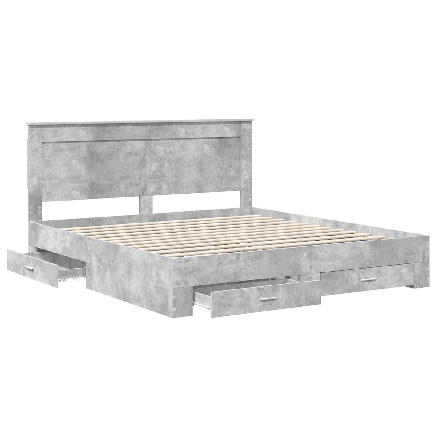 Struttura del letto con testiera Grigio cemento 180 x 200 cm
