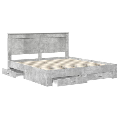 Struttura del letto con testiera Grigio cemento 180 x 200 cm