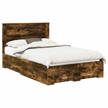 Struttura del letto Rovere fumÃ© 135 x 190 cm Legno multistrato