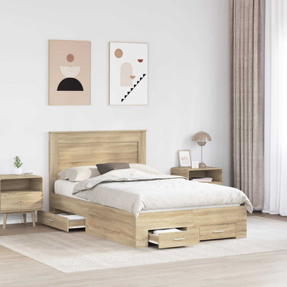 Struttura del letto con testiera Rovere Sonoma 120 x 200 cm