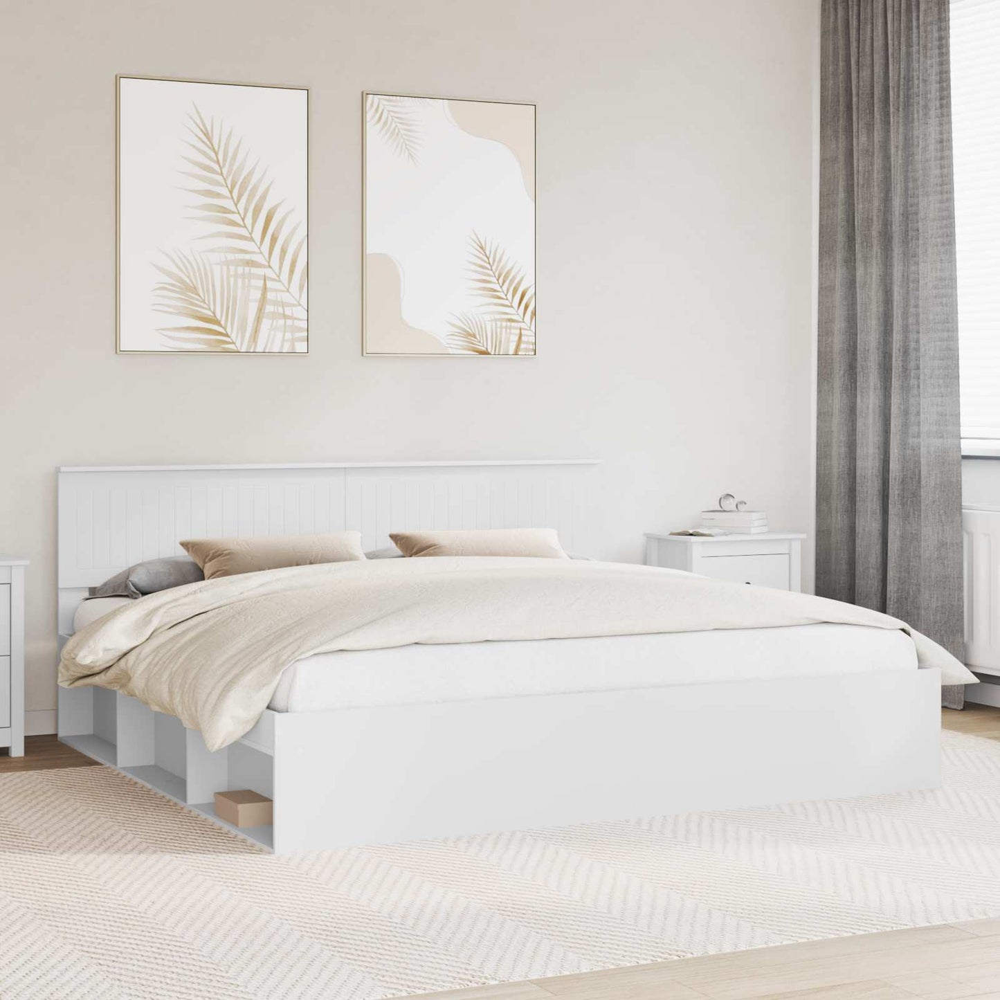 Struttura del letto Bianco 200 x 200 cm Pino massello