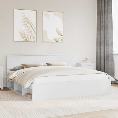 Struttura del letto Bianco 200 x 200 cm Pino massello