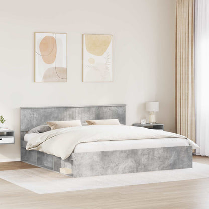 Struttura del letto Calcestruzzo 200 x 200 cm Pino massello