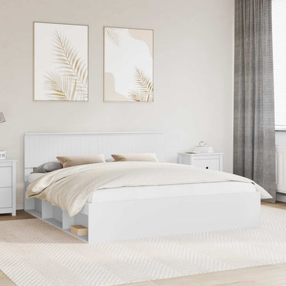 Struttura del letto Bianco 180 x 200 cm Pino massello