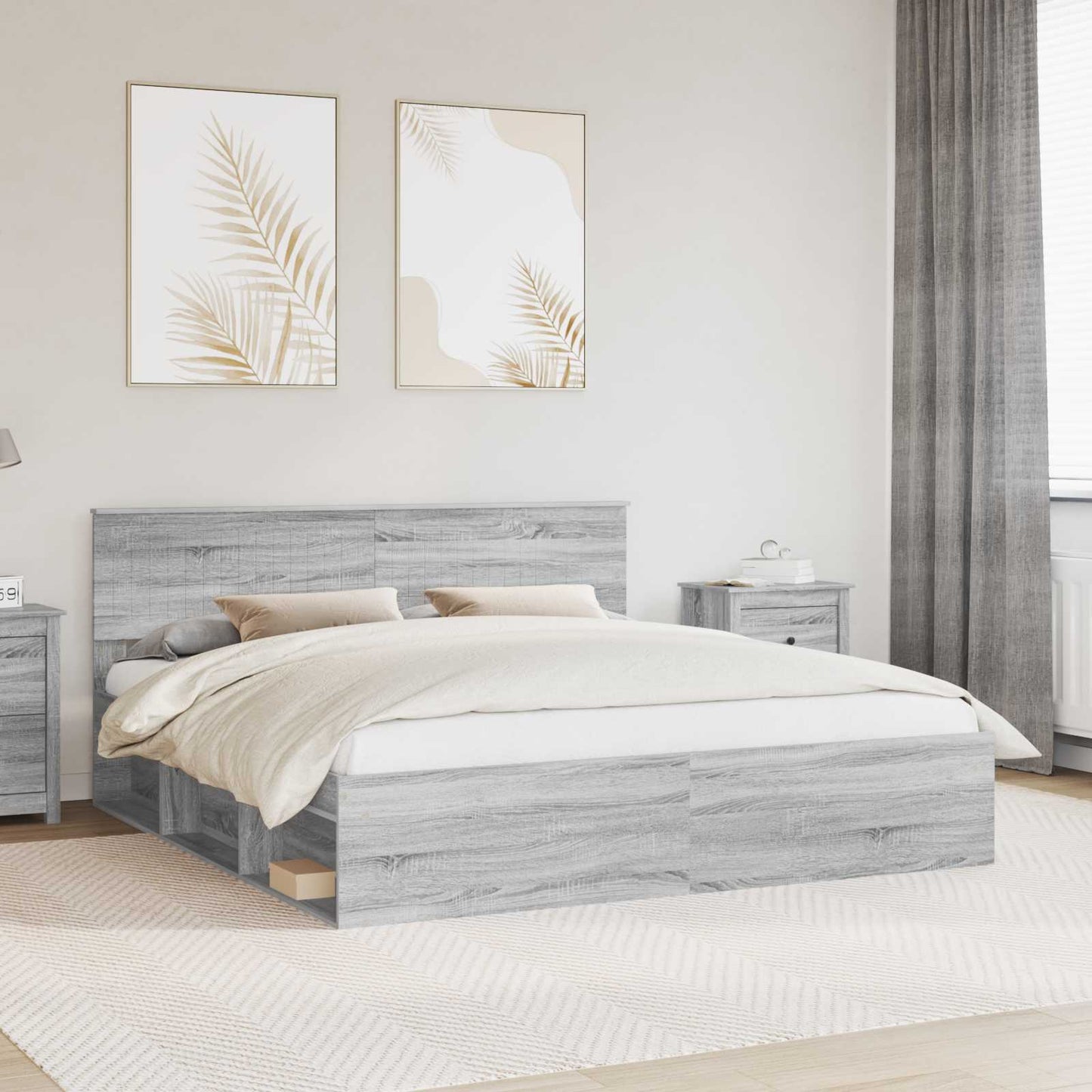 Struttura del letto Grigio Sonoma 180 x 200 cm Pino massello