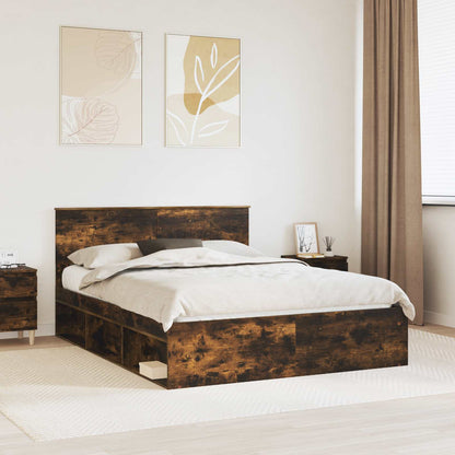 Struttura del letto Rovere fumÃ© 150 x 200 cm Pino massello