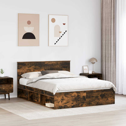Struttura del letto Rovere fumÃ© 150 x 200 cm Pino massello