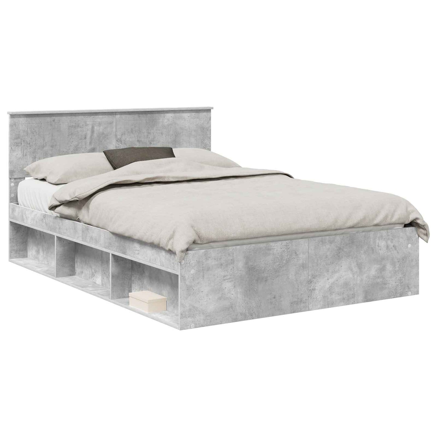 Struttura del letto Grigio ConcretÃ¨ 135 x 190 cm Pino massello