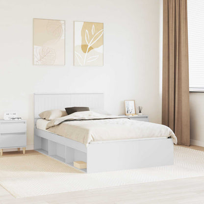Struttura del letto Bianco 120 x 200 cm Pino massello