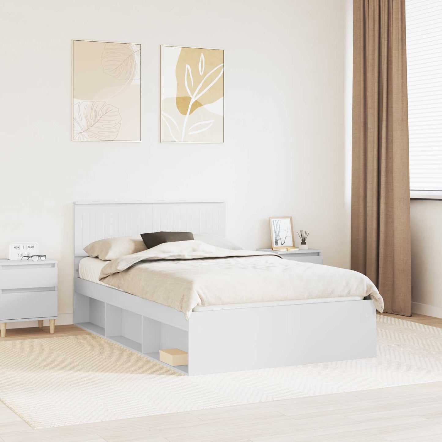 Struttura del letto Bianco 120 x 190 cm Pino massello