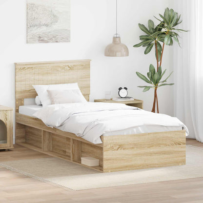 Struttura del letto Rovere Sonoma 90 x 200 cm Pino massello