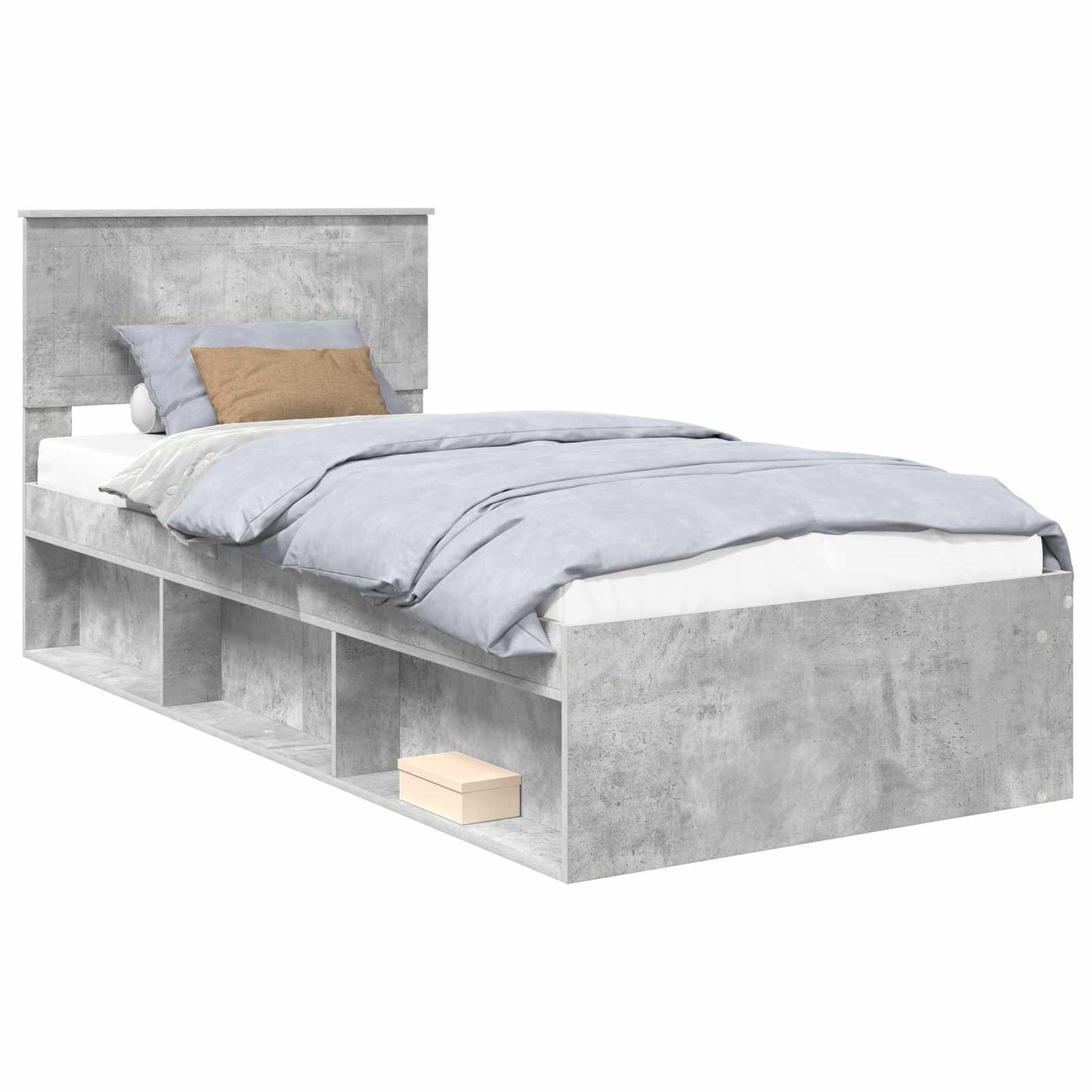 Struttura del letto Grigio ConcretÃ¨ 90 x 190 cm Pino massello