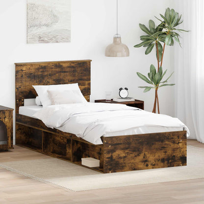 Struttura del letto Rovere fumÃ© 90 x 190 cm Pino massello