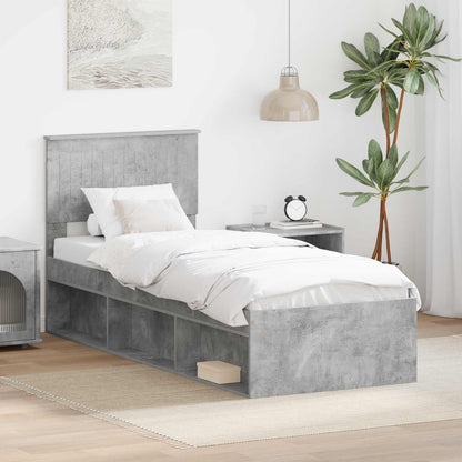 Struttura del letto Grigio ConcretÃ¨ 75 x 190 cm Pino massello