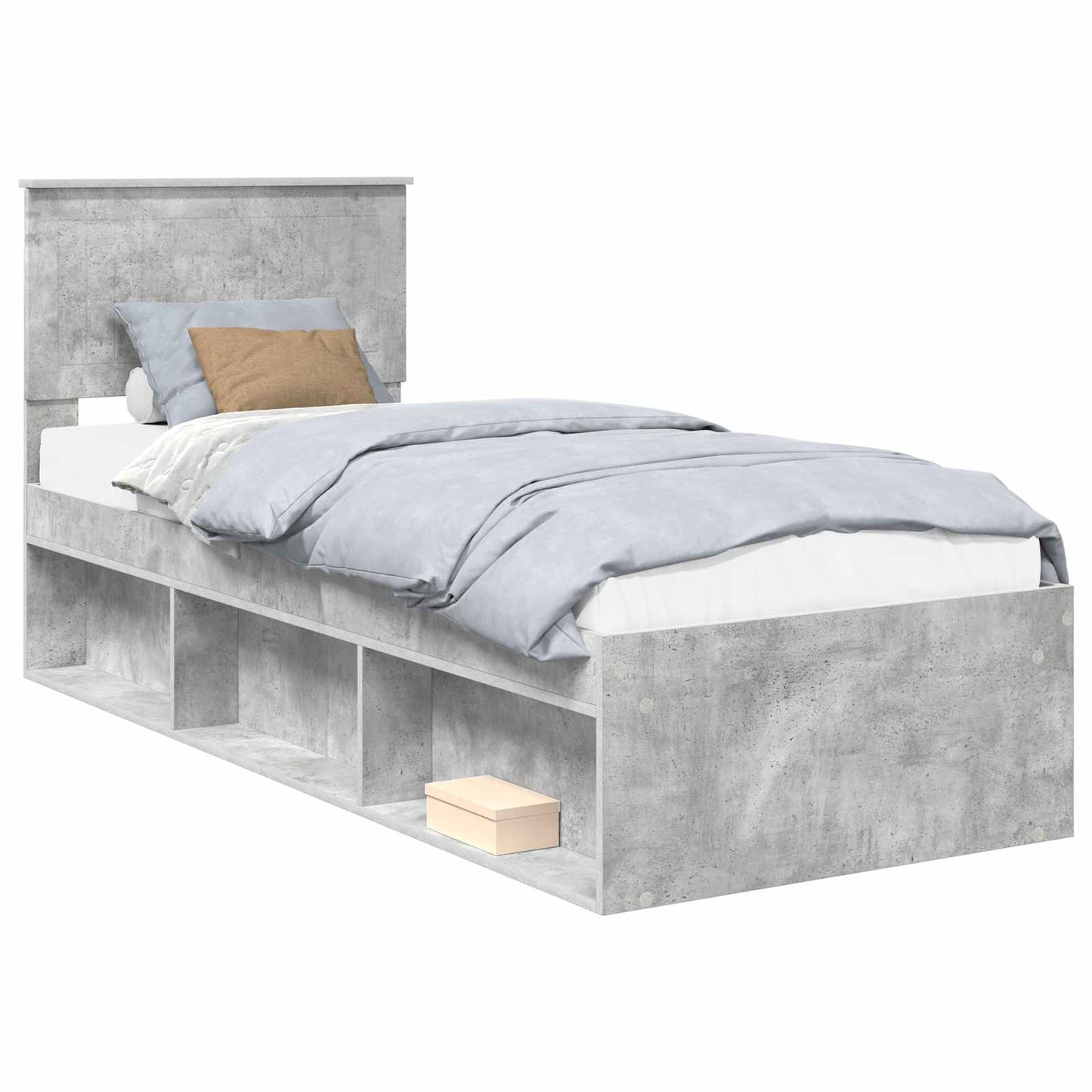 Struttura del letto Grigio ConcretÃ¨ 75 x 190 cm Pino massello