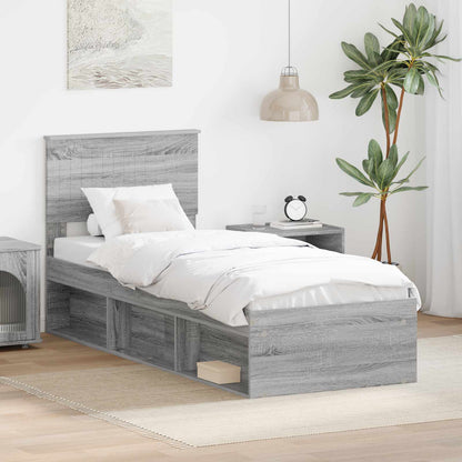 Struttura del letto Grigio Sonoma 75 x 190 cm Pino massello