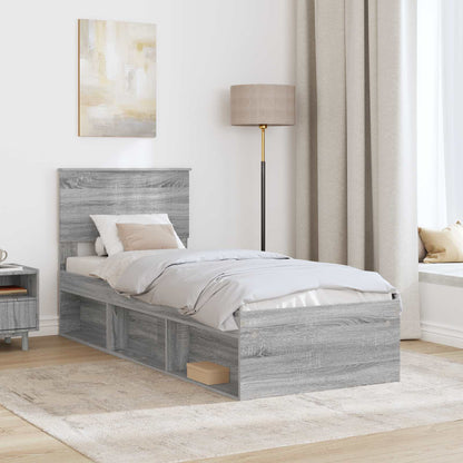 Struttura del letto Grigio Sonoma 75 x 190 cm Pino massello