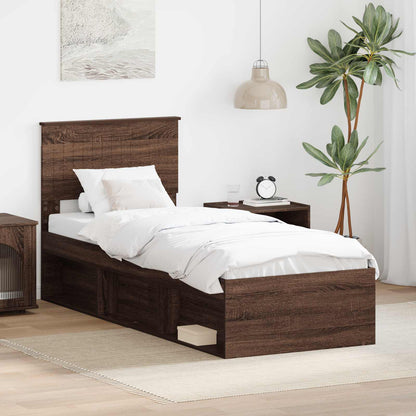 Struttura del letto Rovere Marrone 75 x 190 cm Pino massello