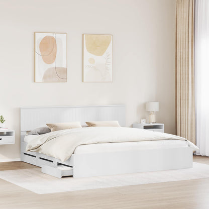 Struttura del letto Bianco 200 x 200 cm Legno Ingegnerizzato