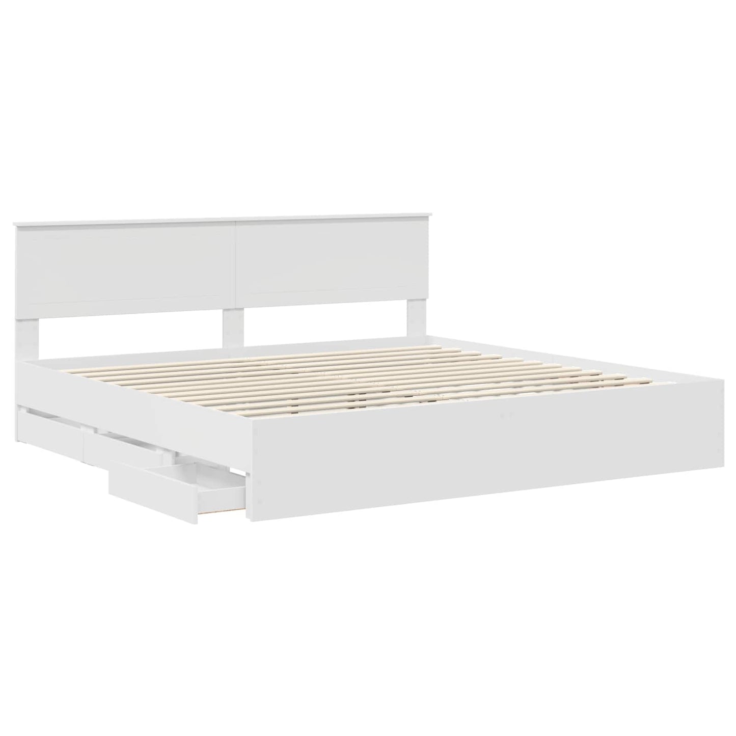 Struttura del letto Bianco 200 x 200 cm Legno Ingegnerizzato