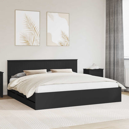 Struttura del letto Nero 200 x 200 cm Legno Ingegnerizzato
