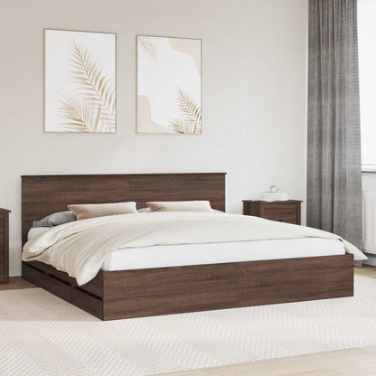 Struttura del letto con cassetto Rovere Marrone 200 x 200 cm