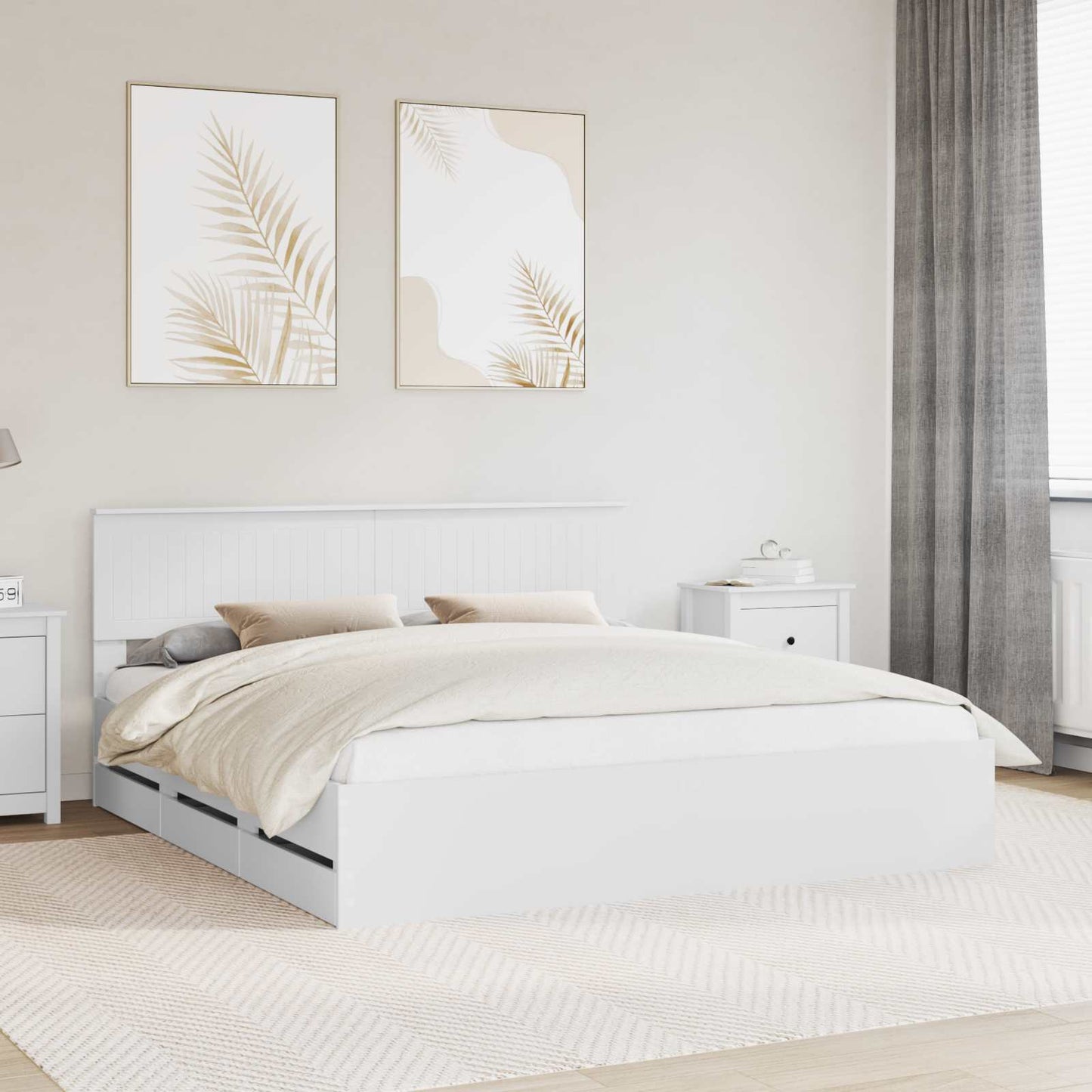 Struttura del letto Bianco 180 x 200 cm Legno Ingegnerizzato