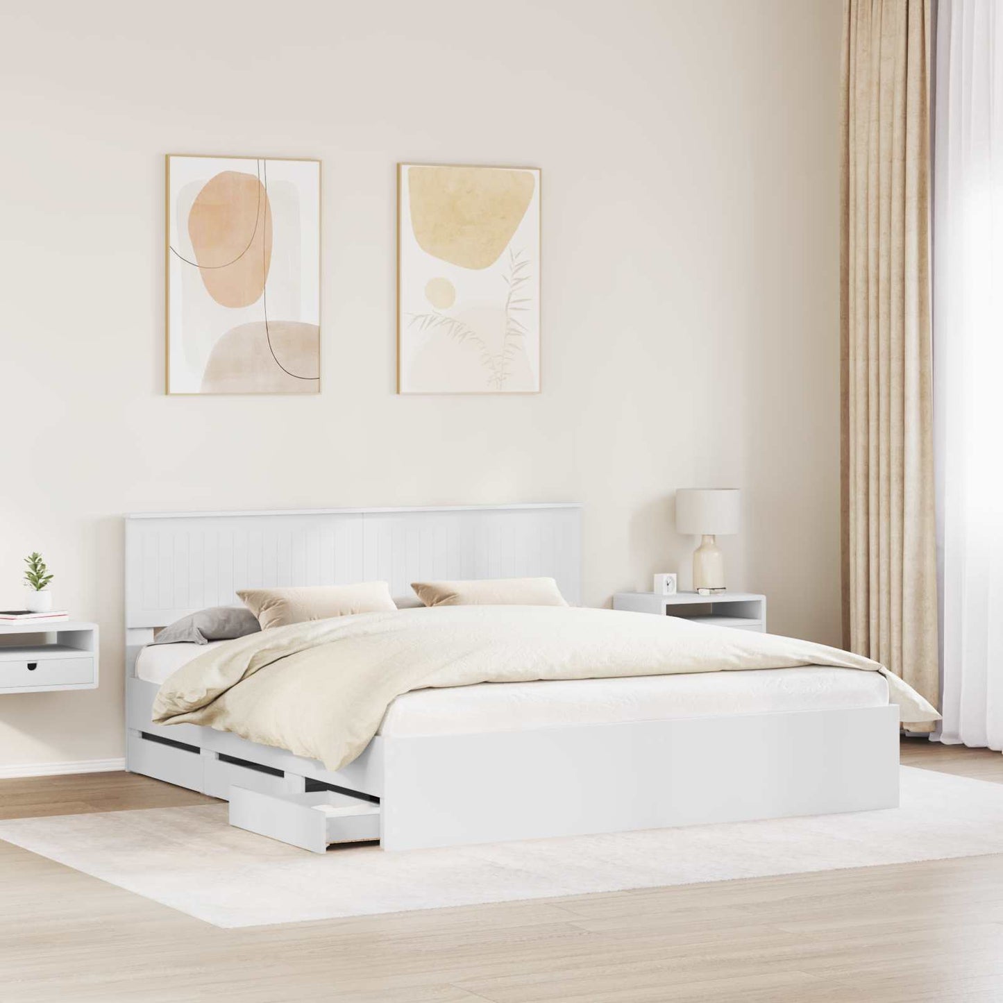 Struttura del letto Bianco 180 x 200 cm Legno Ingegnerizzato