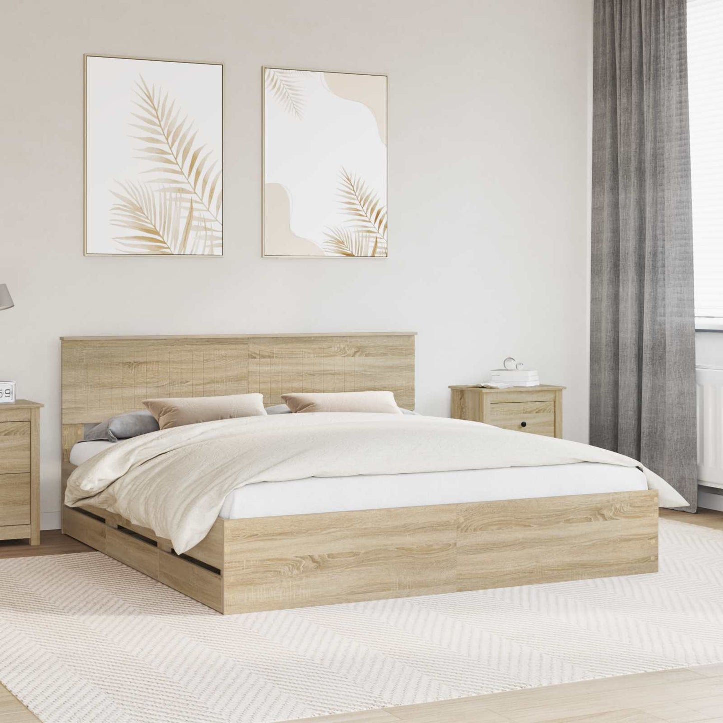 Struttura del letto con cassetto Rovere Sonoma 180 x 200 cm