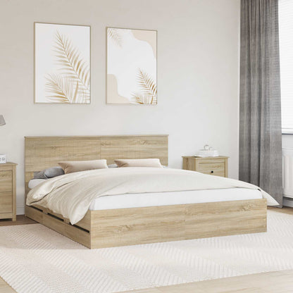 Struttura del letto con cassetto Rovere Sonoma 180 x 200 cm