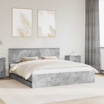 Struttura del letto con cassetto Grigio cemento 180 x 200 cm