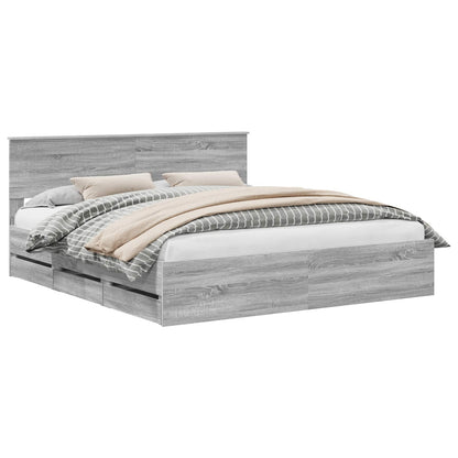 Struttura del letto con cassetto Grigio Sonoma 180 x 200 cm