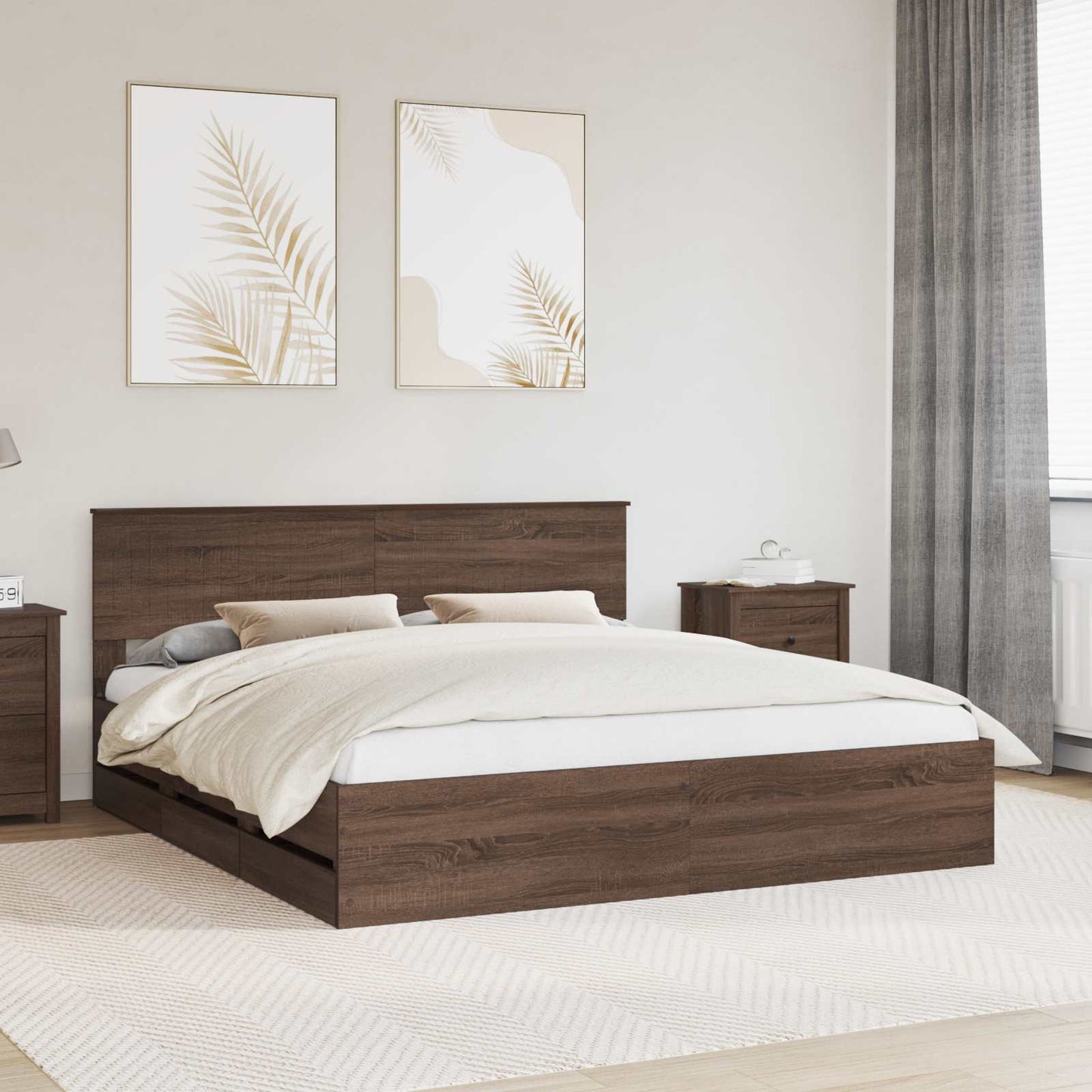 Struttura del letto con cassetto Rovere Marrone 180 x 200 cm