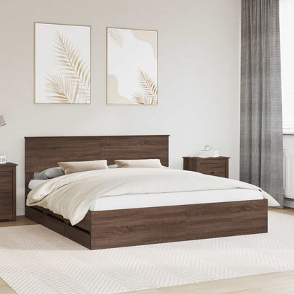 Struttura del letto con cassetto Rovere Marrone 180 x 200 cm