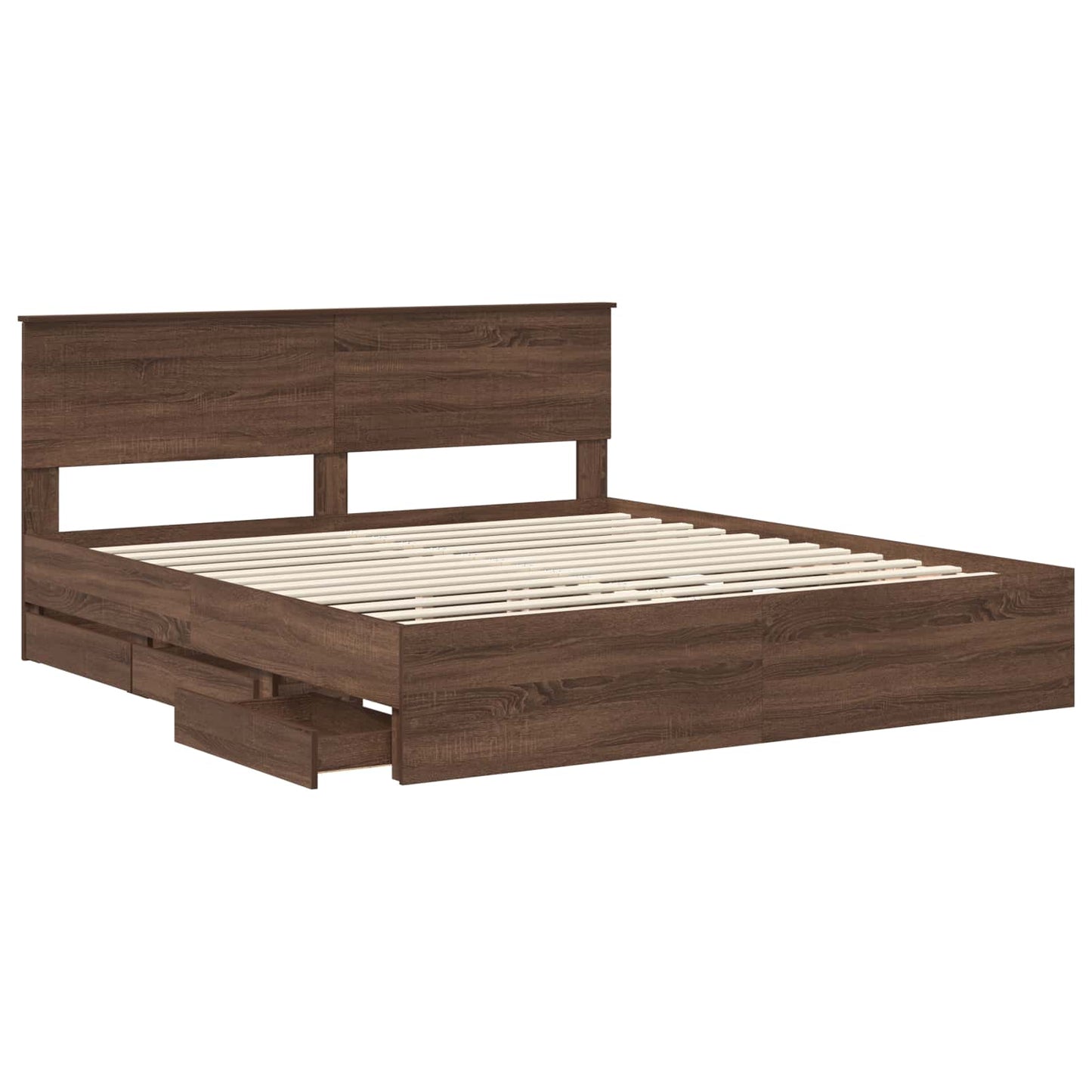 Struttura del letto con cassetto Rovere Marrone 180 x 200 cm