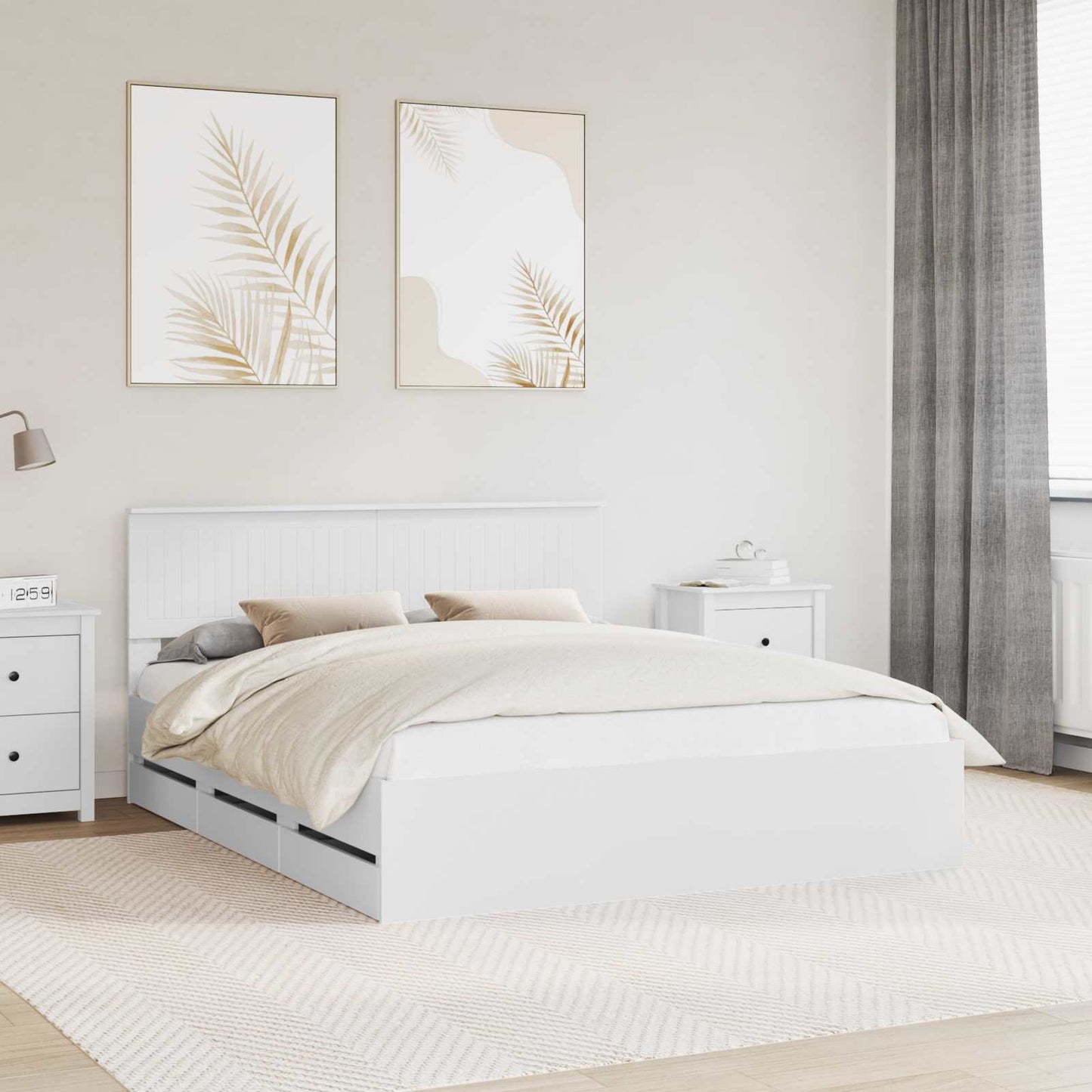 Struttura del letto Bianco 160 x 200 cm Legno Ingegnerizzato