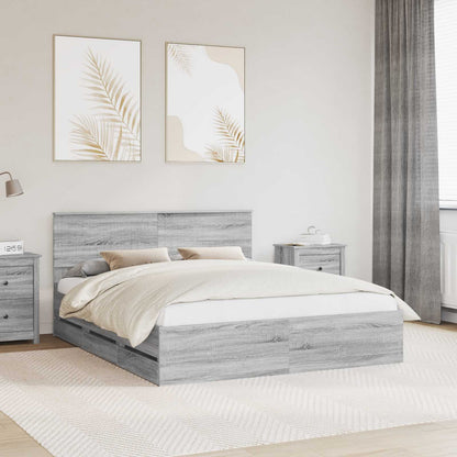 Struttura del letto con cassetto Grigio Sonoma 160 x 200 cm