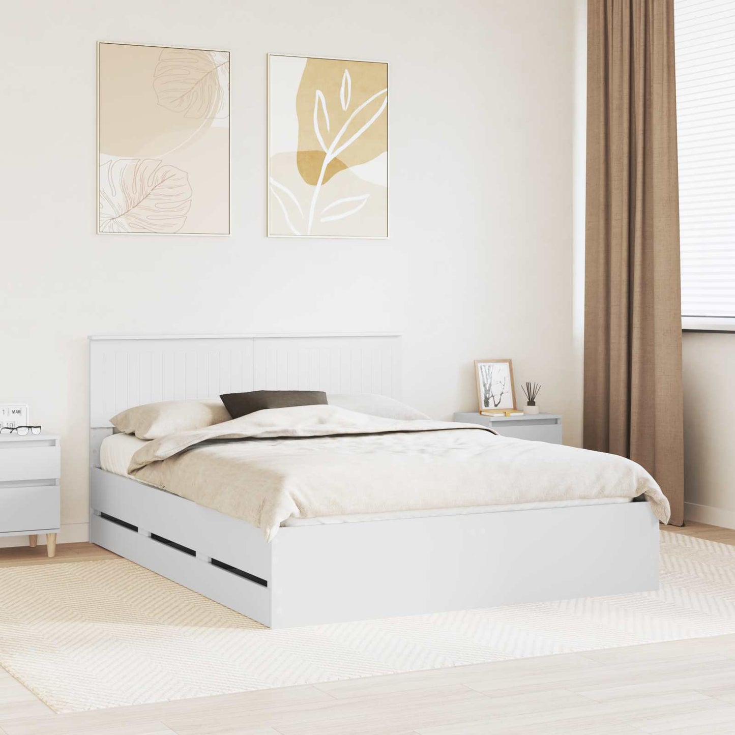 Struttura del letto Bianco 150 x 200 cm Legno Ingegnerizzato